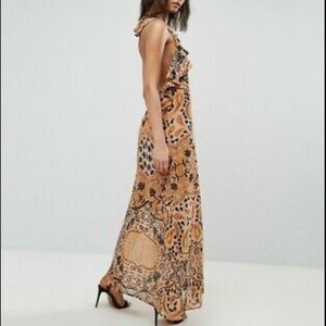 Elegant Paisley Print Maxi Dress